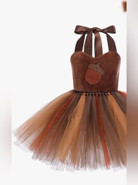 Brown & Orange Acorn Tutu Costume Dress for Kids
